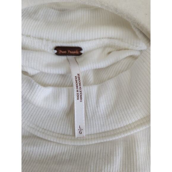 Free People Downtown Girl Ivory tunic top cream sz L oversize Lagenlook boho - Picture 4 of 8